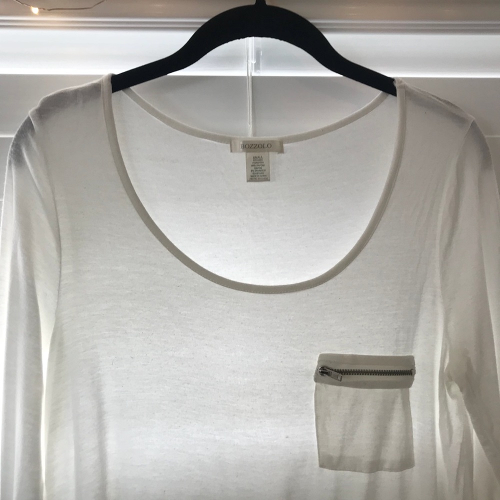 Cream Zipper Long Sleeve